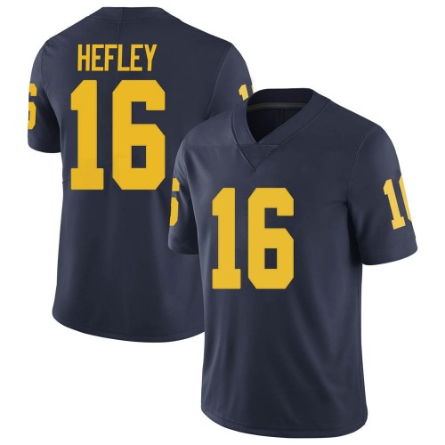 Ren Hefley Michigan Wolverines Men's NCAA #16 Navy Limited Brand Jordan College Stitched Football Jersey YGD3054RX